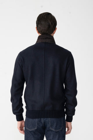 Bomber in cashmere con dettagli in suede