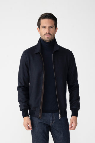 Bomber in cashmere con dettagli in suede