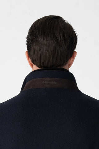 Field Jacket in Cashmere con Collo in Pelliccia