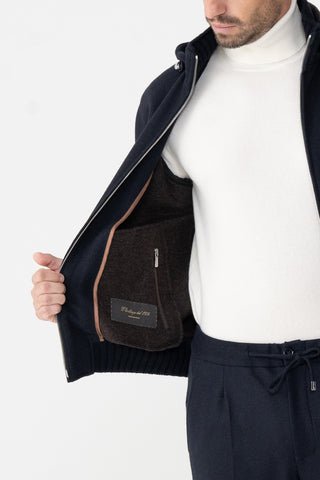 Blouson in jersey double di cashmere