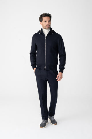Blouson in jersey double di cashmere
