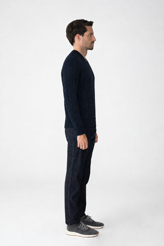Maglia scollo a V in lana e cashmere