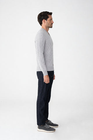 Maglia scollo a V in lana e cashmere