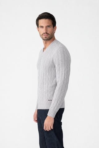 Maglia scollo a V in lana e cashmere