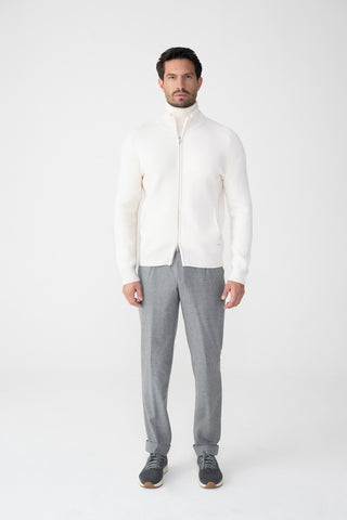 Cardigan in cashmere a coste