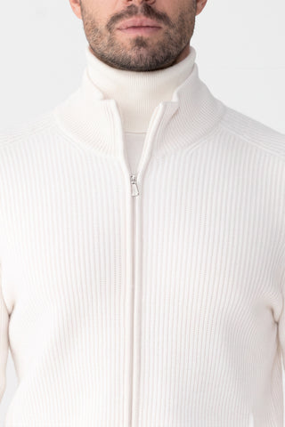 Cardigan in cashmere a coste