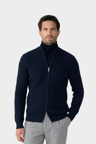 Cardigan in cashmere a coste