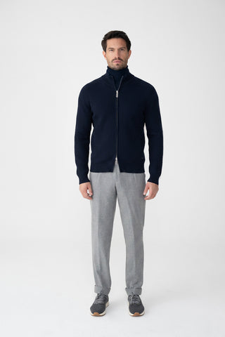 Cardigan in cashmere a coste