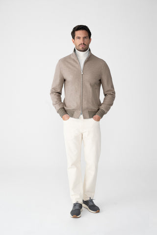 Blouson in jersey di cashmere