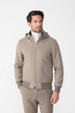 Blouson in jersey double di cashmere