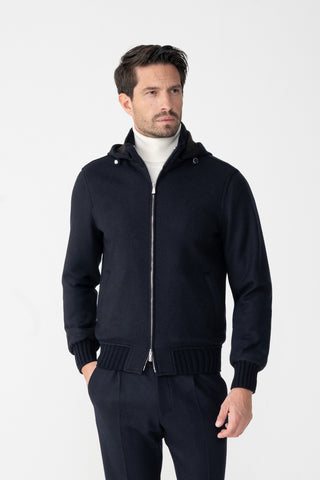 Blouson in jersey double di cashmere