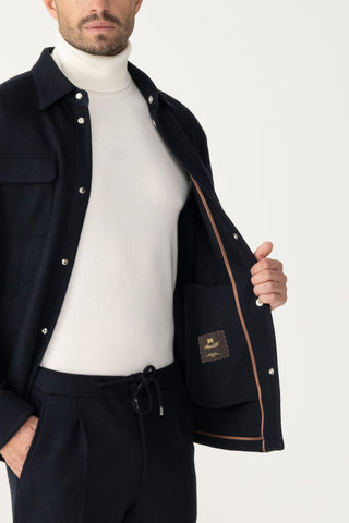 Overshirt in cashmere jersey