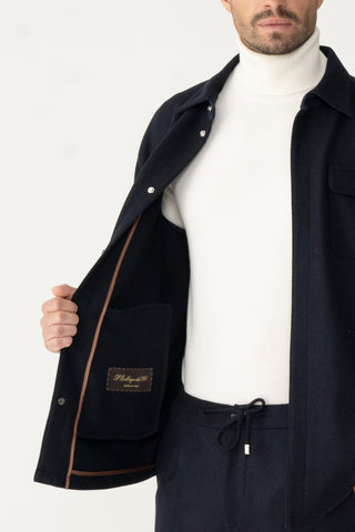 Overshirt in cashmere jersey
