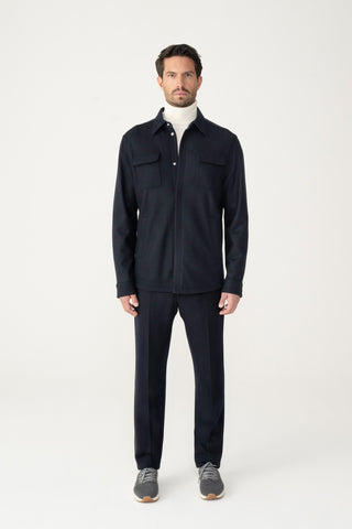 Overshirt in cashmere jersey