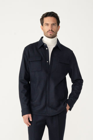 Overshirt in cashmere jersey