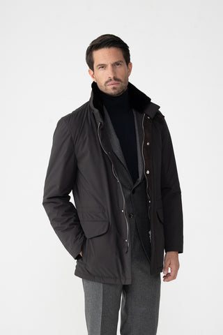 Car-coat in tessuto tecnico