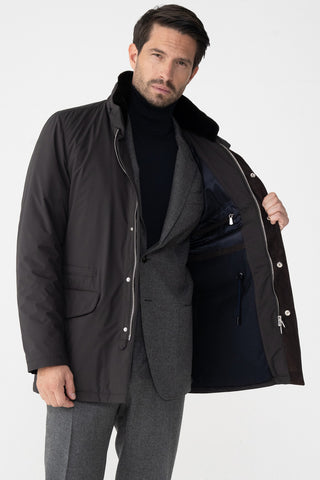 Car-coat in tessuto tecnico