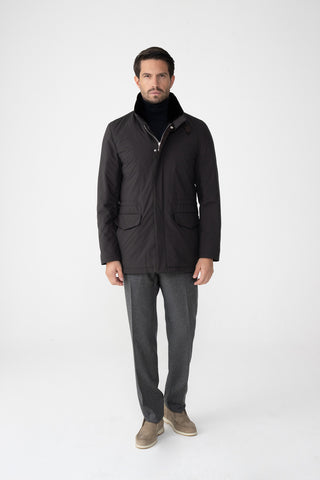 Car-coat in tessuto tecnico
