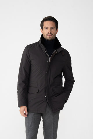 Car-coat in tessuto tecnico