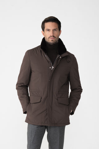 Car-coat in tessuto tecnico