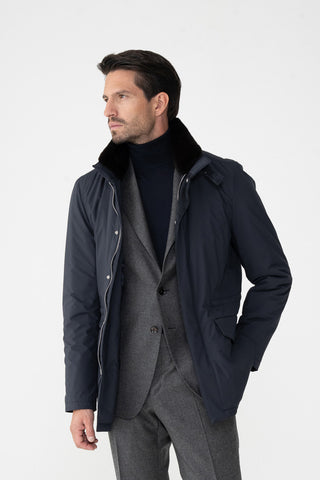 Car-coat in tessuto tecnico