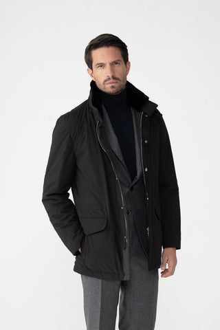 Car-coat in tessuto tecnico