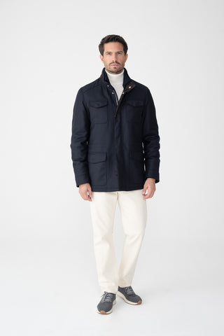 Field-Jacket in misto cashmere