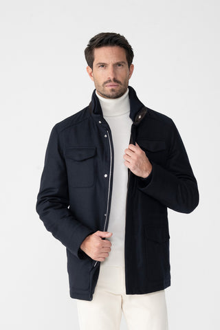 Field-Jacket in misto cashmere