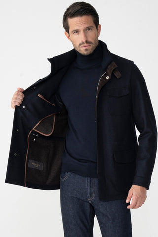 Travel jacket in pure cashmere double jersey