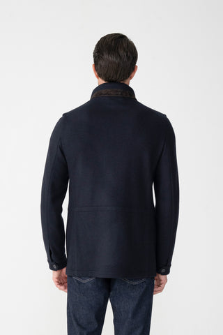 Travel jacket in pure cashmere double jersey