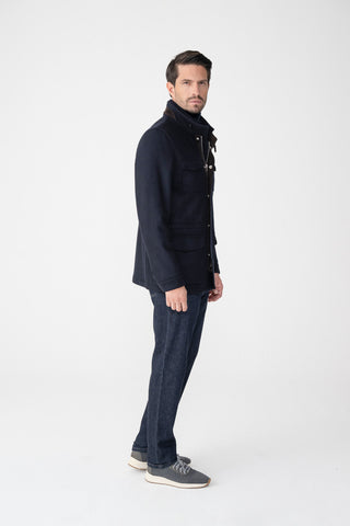 Travel jacket in pure cashmere double jersey