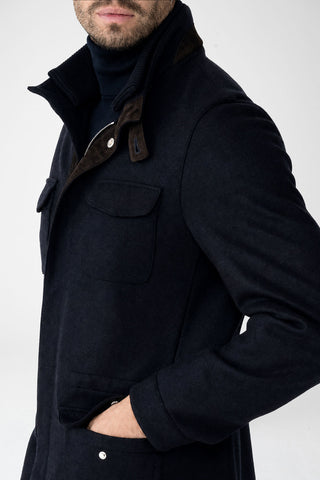 Travel jacket in pure cashmere double jersey