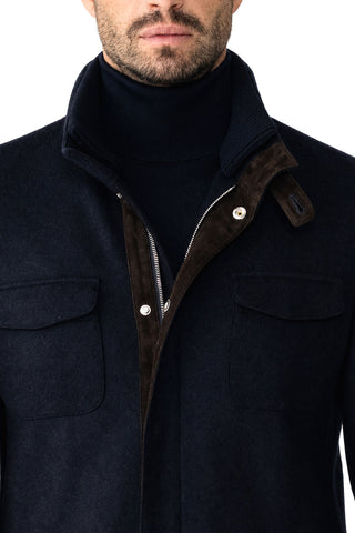 Travel jacket in pure cashmere double jersey