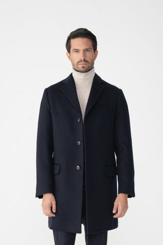 Cappotto monopetto in misto cashmere
