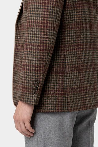 Single-breasted checked cashmere jacket