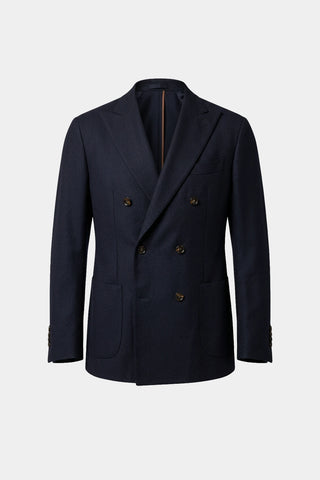 Double-breasted virgin wool and cashmere jacket