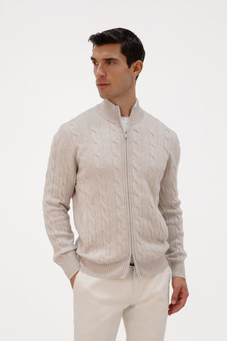Bomber in cashmere a trecce