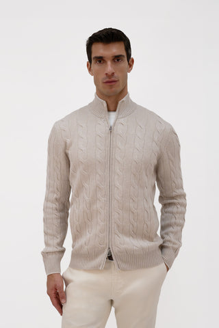 Bomber in cashmere a trecce