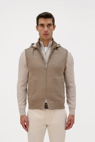 Cashmere hooded vest 