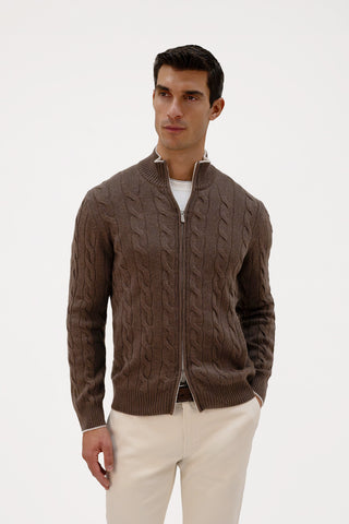 Bomber in cashmere a trecce