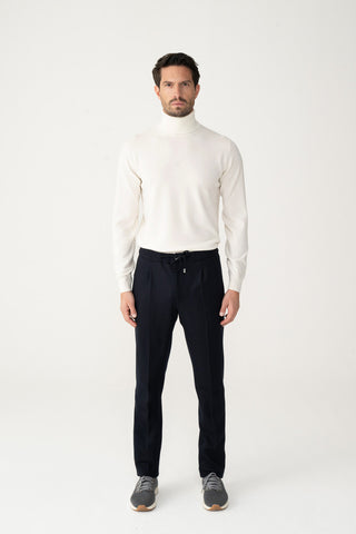 Pantaloni in cashmere con coulisse