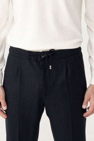 Pantaloni in cashmere con coulisse