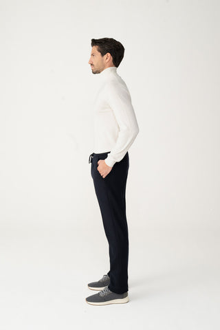 Pantaloni in cashmere con coulisse